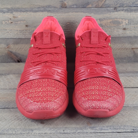 Under Armour CIN Trainers Men's Sneakers Red/Gold - Picture 5 of 10